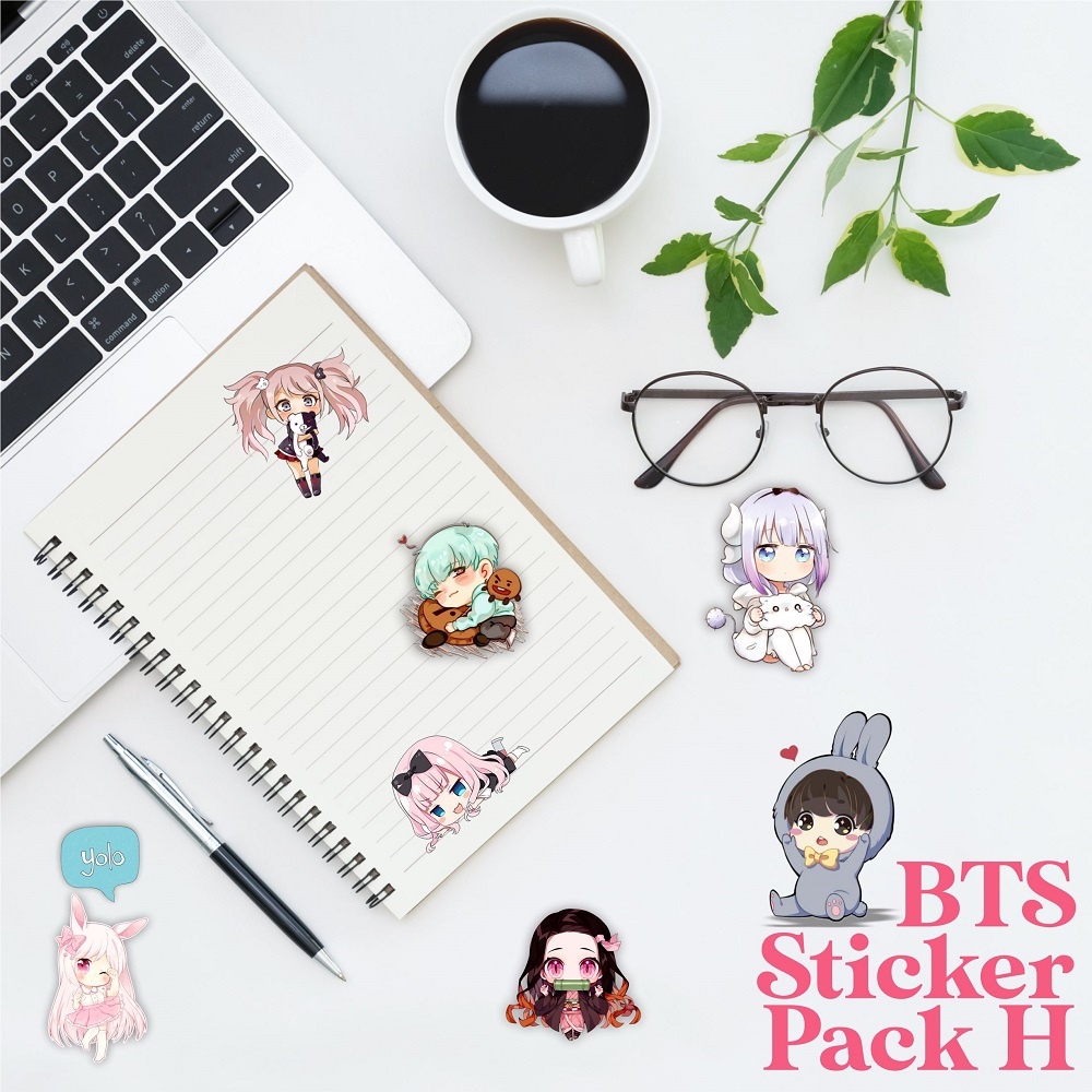 Sticker Tumblr Aesthetic BTS Pack BT21 Bangtan Sticker Lucu Waterproof Laptop Botol Tumbler Case Hp Helm Sticker Laptop Notebook