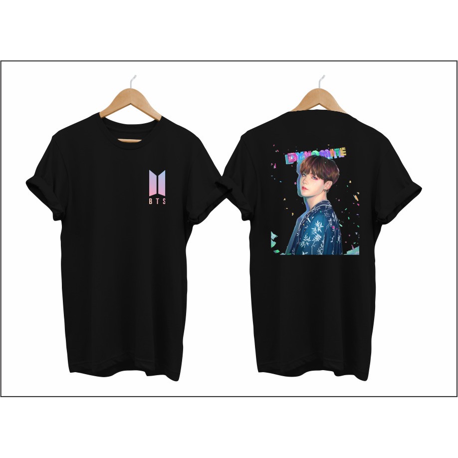 Kaos kpop idol bts Dynamite suga combed 30s depan belakang