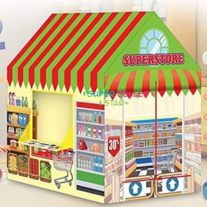 MAINAN ANAK ANAK TENDA SUPER STORE / TENDA MODEL RUMAH / TENDA MARKET