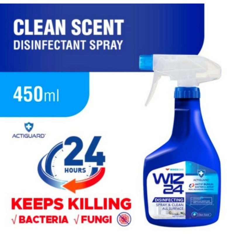 Jual WIZ 24 Disinfectant Spray 450 ml | Shopee Indonesia