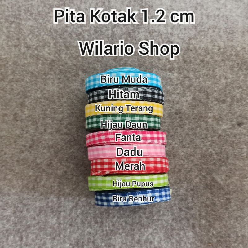 1 ROLL Pita Motif Kotak 1/2 Inch | Pita kotak kotak 1.2 cm