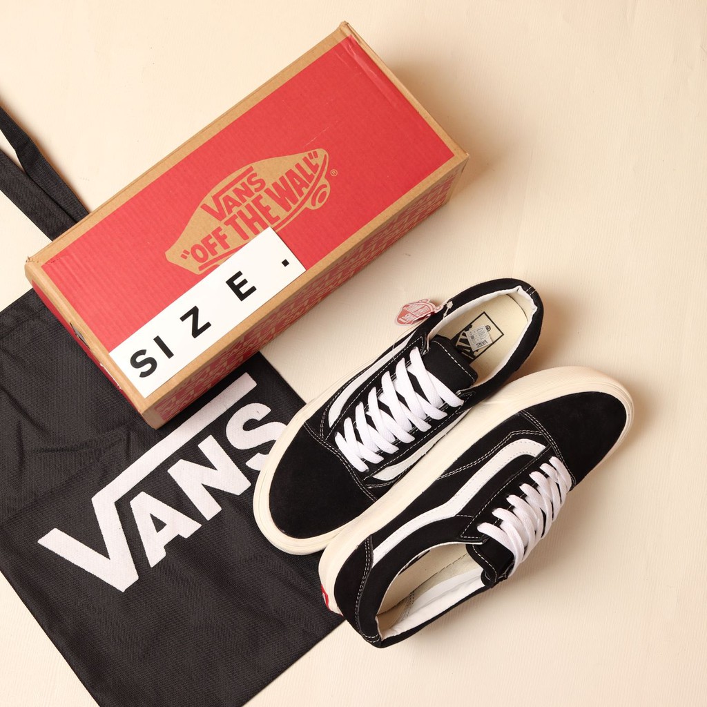 Paket 100% Import Vans Old Skool OG BlacK White + Tote Bag Vans