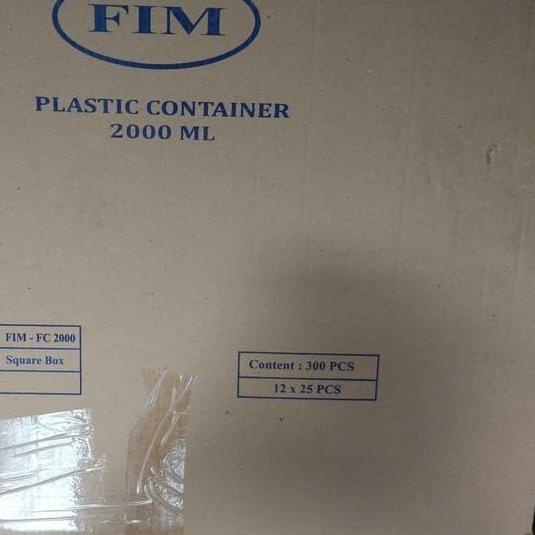 ◌ Food Container/Thinwall 2000 ml Square + Tutup Warna Biru Tosca FIM ♦