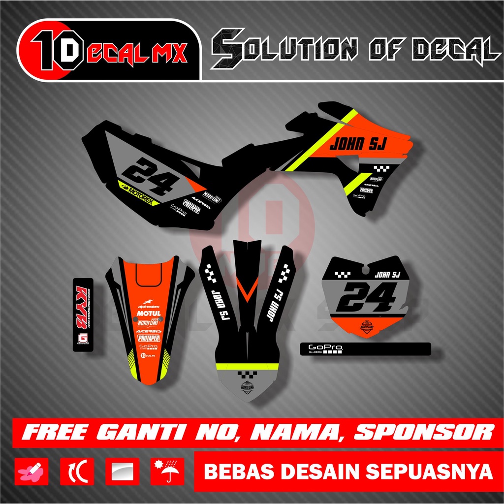 Decal Klx Gordon Full Body Simpe Orange