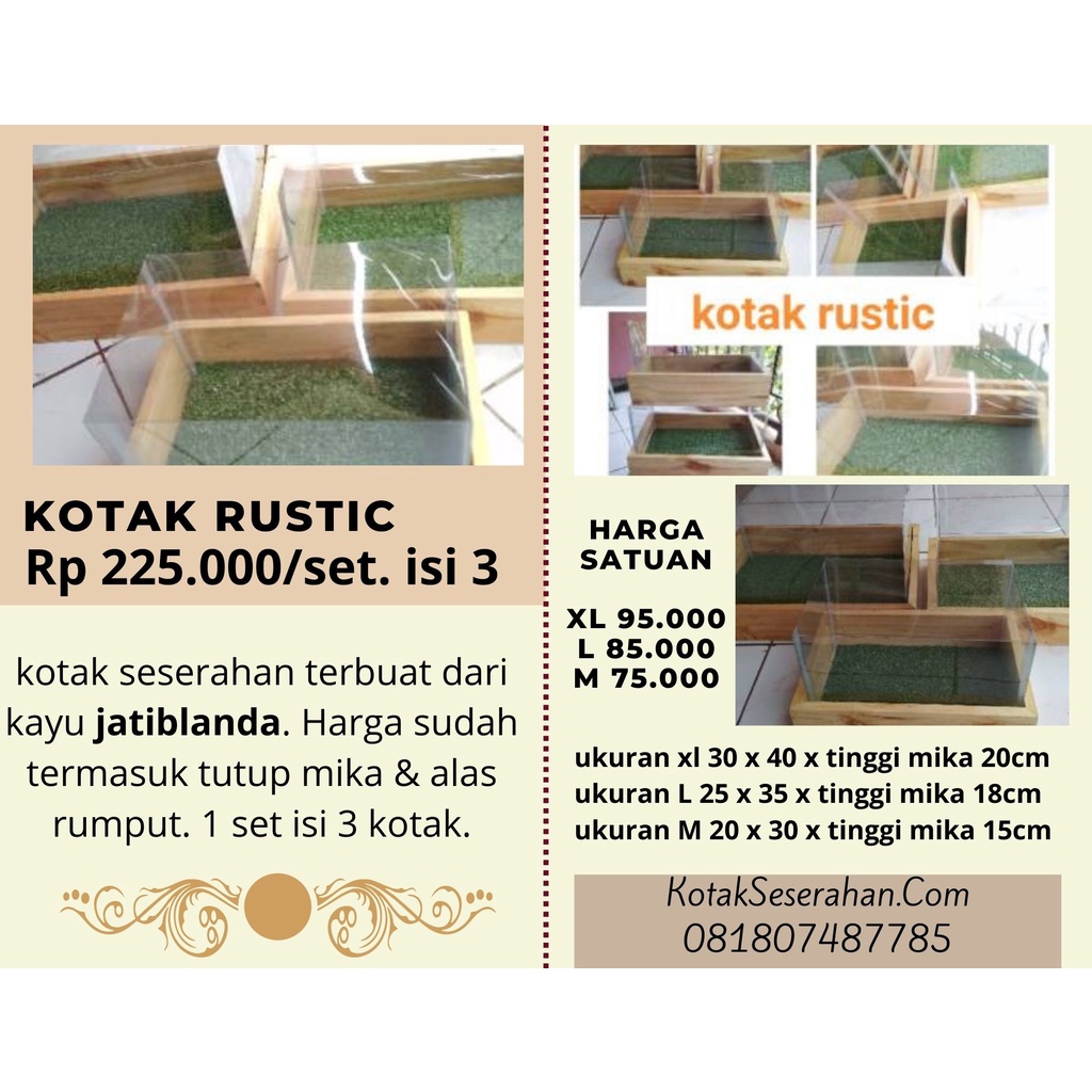 Kotak seserahan/kotak hantaran rustic kayu