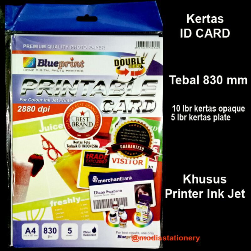 

kertas id card printable card blue print