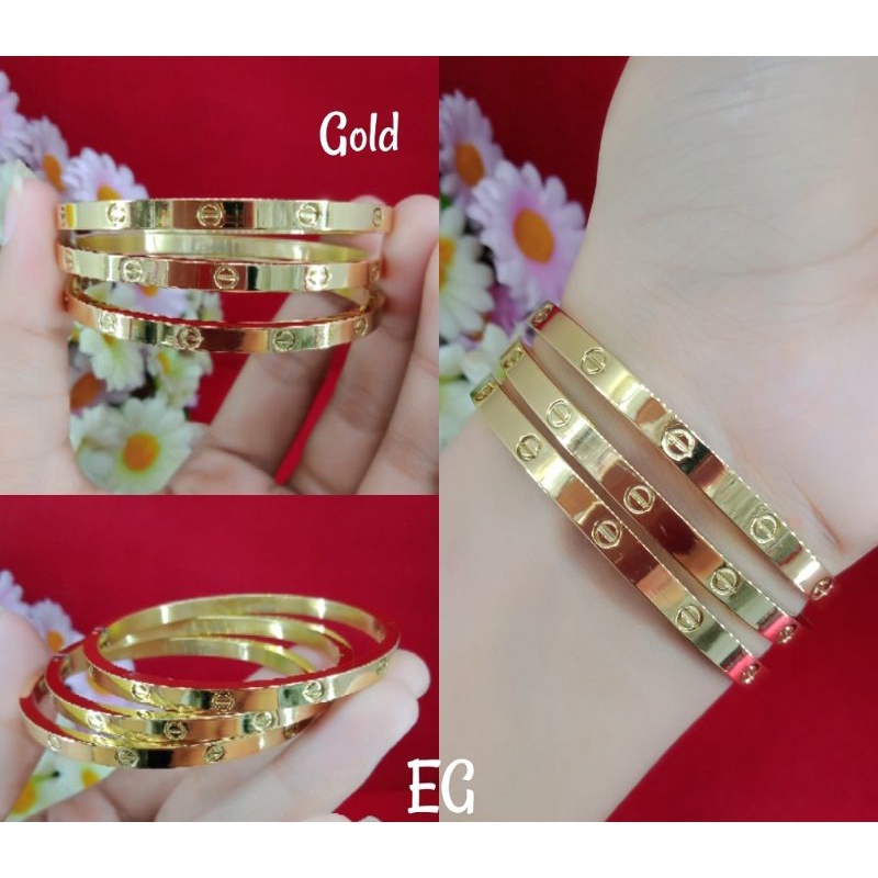 gelang anak emas muda kadar 50% gelang bangle set 3 emas muda emas kadar rendah