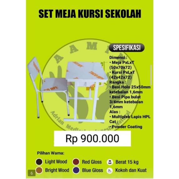 

set meja kursi sekolah