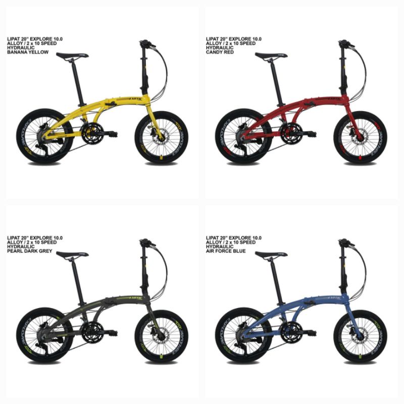 Sepeda Lipat 20 Pasific Exotic Explore 10.0 10 Alloy Hydraulic