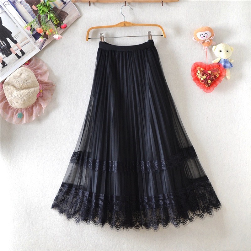 Double Face Lace Velvet Tutu Skirt Import Premium 8801 ( Rok Tutu Bolak Balik ) [ Bisa COD ]