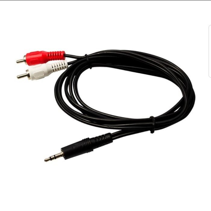 Kabel Aux 2 in 1 Audio Jack 3.5mm Audio RCA Premium Quality