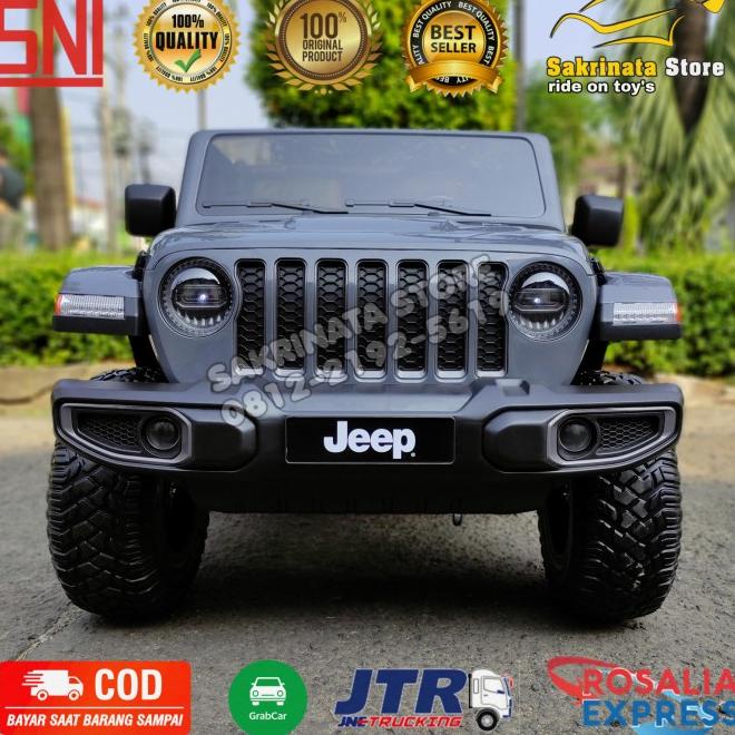 Mobil Aki Anak Mainan Murah Jeep Rubicon Gladiator License Ban Karet