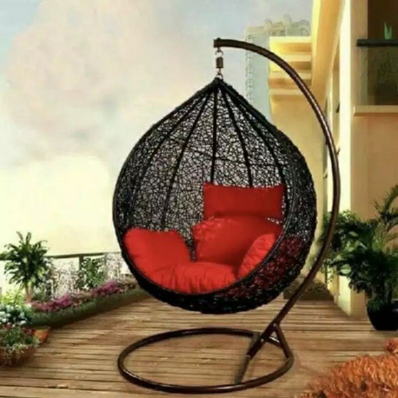 Ayunan Gantung Pir Brekele Rotan Sintetis Termurah Terlaris Kursi Ayunan Gantung Rotan sintetis