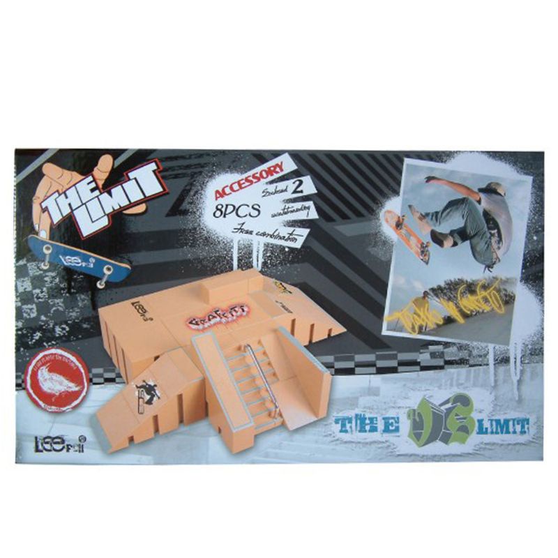 Mary 8pcs Kit Skate Park Ramp Parts Untuk Tech Deck Fingerboard Mini Finger Skateboard