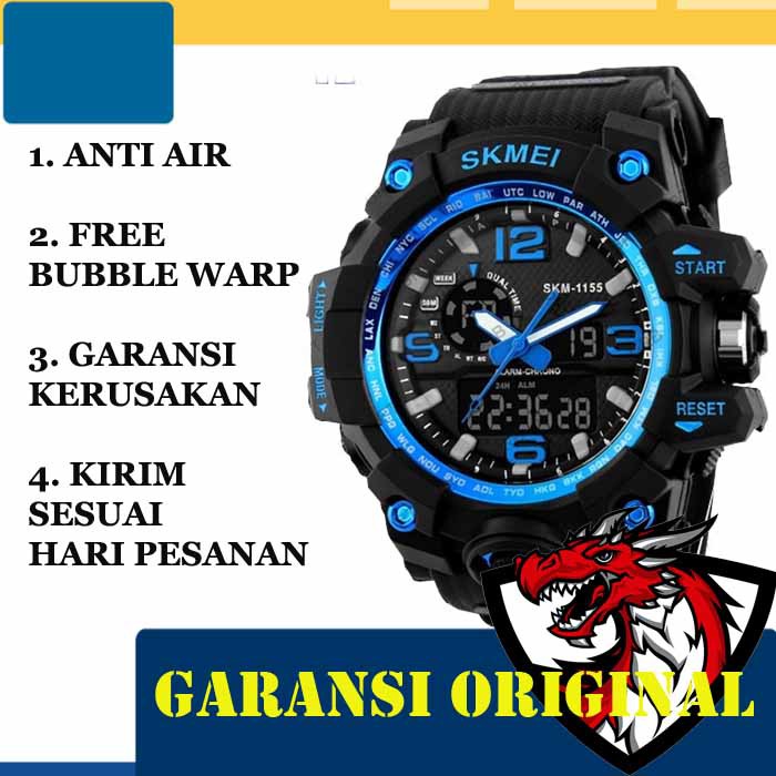 JAM TANGAN PRIA / SKMEI ORIGINAL / ANTI AIR 50M / Dual Time / Jam Tangan Sport WARNA MERAH