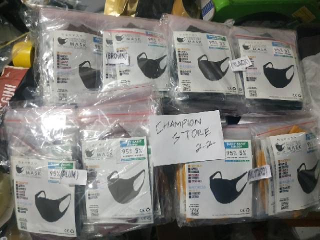 Masker HITORI MASK earloop bahan Polyester dan spandex anti debu anti virus Corona masker non medis