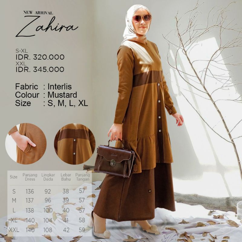 GAMIS ZAHIRA MUSTARD &amp; BROWN ORIGINAL ENDOMODA