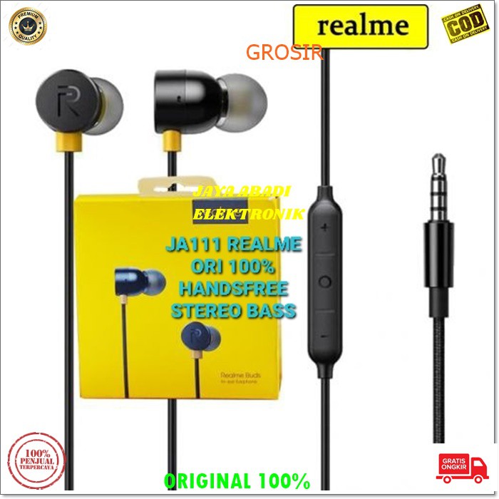 J111 ORIGINAL REALME HEADSET HANDSFREE EARPHONE EARPOD HEADPHONE SUOER BASS MEGABASS MUSIC TELPON J111  Headset pro Earphone dobel bas dual bass Buds nelpon super earpod hf handsfree mic cable kabel earphone musik telpon hp megabass handphone audio suara