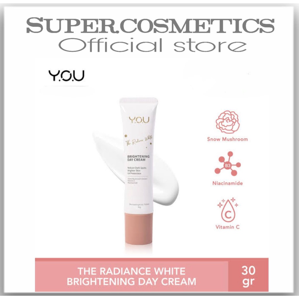 YOU The Radiance White Brightening Day Cream 30g [Kulit Cerah dengan Proteksi Sinar UV]