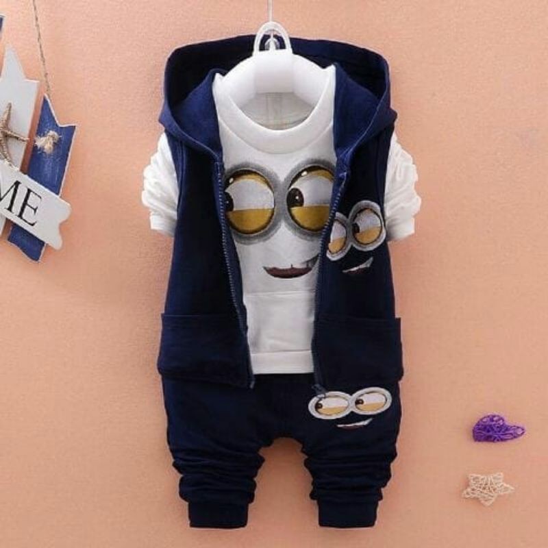 Setelan Anak / Set Anak Usia 3-5 Tahun Jaket + Inner + celana / Set Karakter 3in1 / Setelan Mini