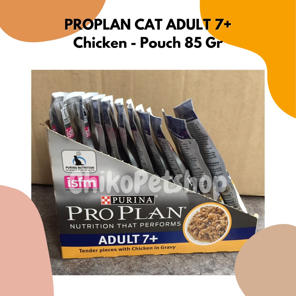 PROPLAN CAT ADULT 7+ CHICKEN Makanan Kucing Basah Pro Plan Pouch 85 Gr