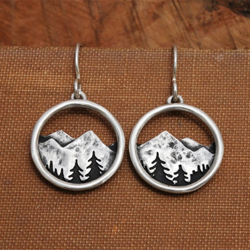 Anting Bentuk Bulat Gaya Retro Untuk Wanita