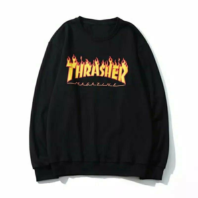 Crewneck Thrasher Magazine Size Unisex Pakaian Pria&amp;Wanite Sweater thrasher [COD] [TERMURAH]