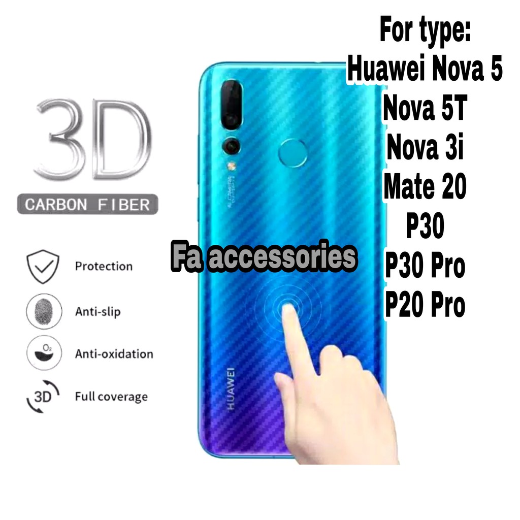 Huawei Nova 5 5T 3i P 30 P30pro P20 Mate 20 20pro pro skin carbon Back Screen Protector Pro i