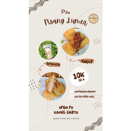 

PILU" PISANG LUMER dan 'KEPIA" KERIPIK LUMPIA