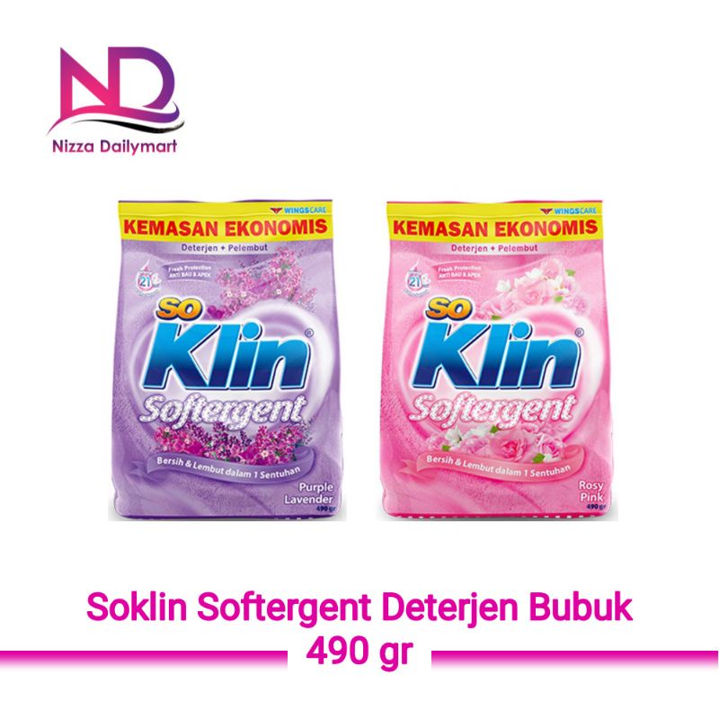 Soklin Softergent Deterjen Bubuk 490gr