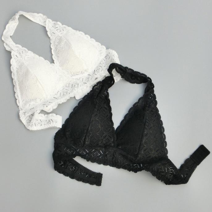 SEXY8 - Valen Bralette Sexy Wanita Bra Sport Bra Halter Bra Gym - Hitam