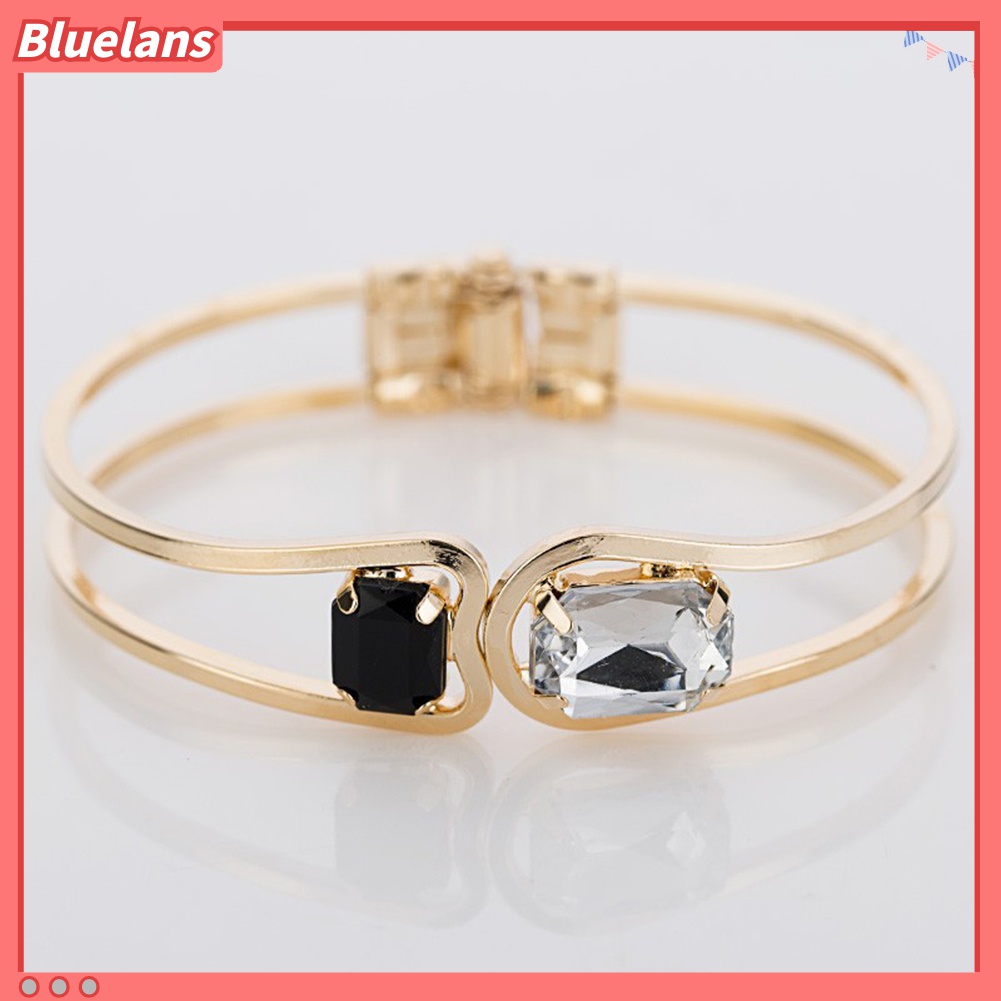 Bluelans Gelang Bangle Berlian Imitasi Warna Emas Untuk Wanita