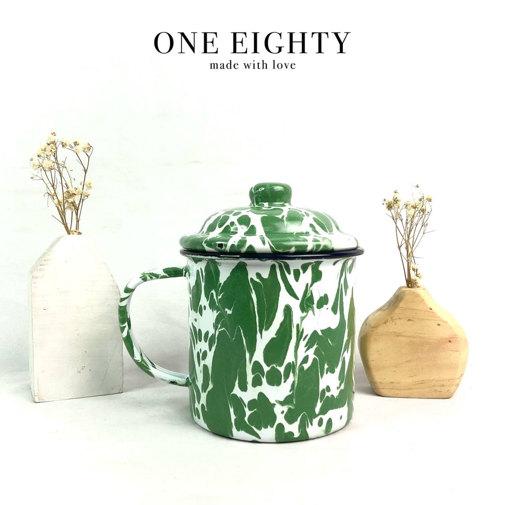 Mug Enamel Jadul Blirik Tutup 10 Cm Mug Blurik Tutup 10 Cm Cangkir Mug Seng Blek Jadul Kopi