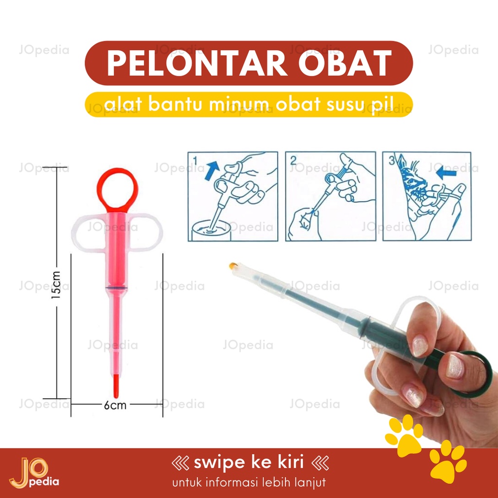 PELONTAR OBAT Kucing Anjing Alat Bantu Minum Obat Susu Pil Feeding Kit