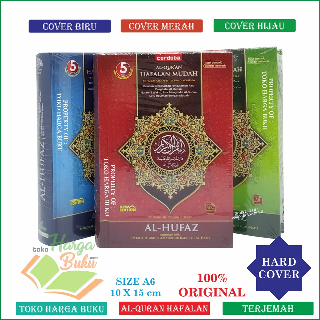 Foto Al-Quran Hafalan Al-Hufaz A6 HC Terjemah dan Tajwid Warna Al Hufazh 5 Blok Cordoba Quran