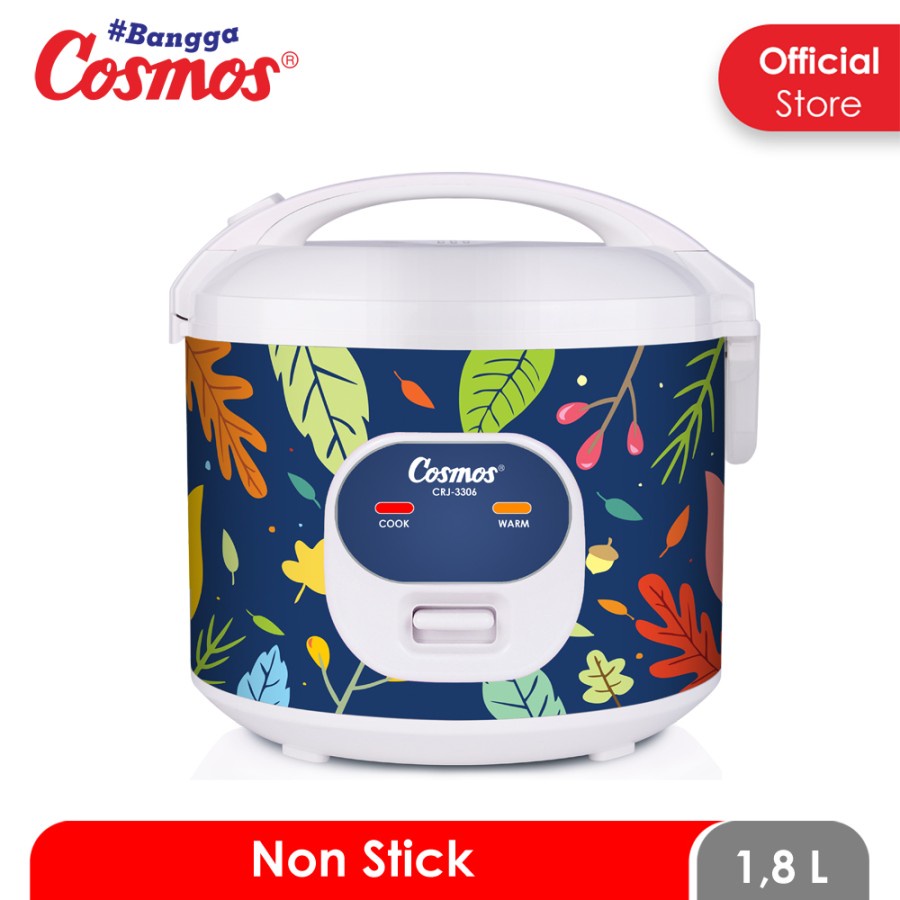 Cosmos CRJ3306 Rice Cooker / Magic Com 1.8 Liter 2 in 1 Bonus Gelas Ukur dan Sendok Nasi