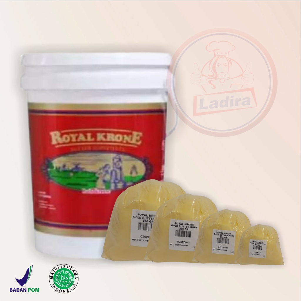 

ROYAL KRONE GOLD BUTTER SUBS 100 GR repack adonan kue mentega halal BPOM 100gr / 250gr / 1kg / 500gr