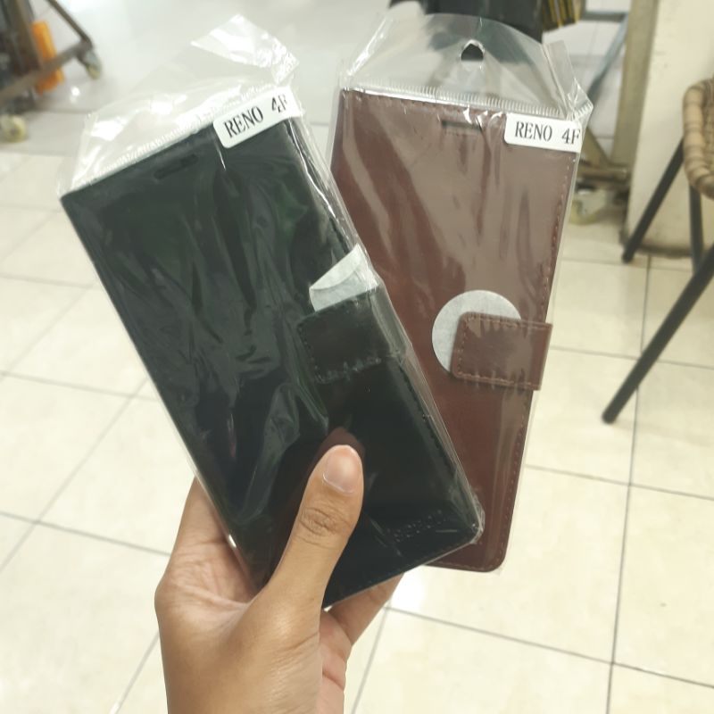 Case Buka tutup Case dompet kulit Oppo reno 4F