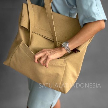 SATU ALAT Tote Bag LUNA 100% Canvas Premium Tebal Tas Kanvas