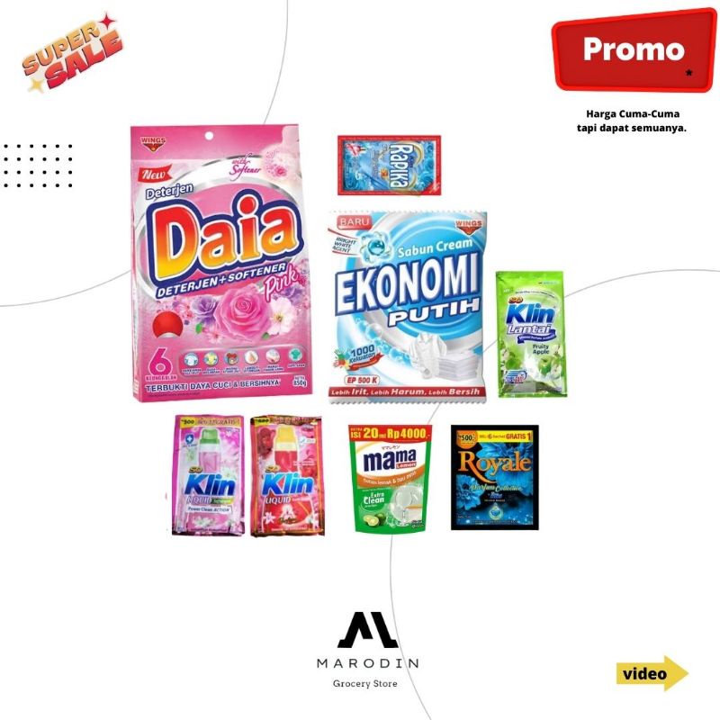 Paket Perawatan Rumah | Detergen| Pencuci| Pengharum| DAIA| SOKLIN| MAMALEMON| SUPERSOL| RAFIKA| Har