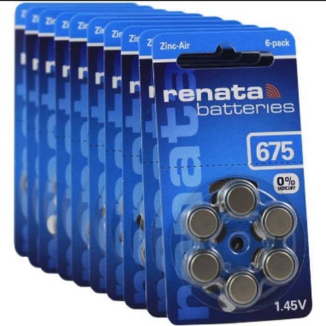 [ORIGINAL] BATERAI RENATA 675 R44 AG13 LR44 6 PCS Hearing Aid Battery - Baterai Alat Bantu Dengar