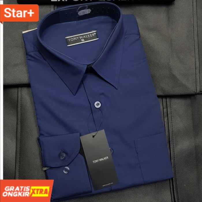 Biru Dongker M kemeja pria Tony Walker biru dongker  Mantap Trendy