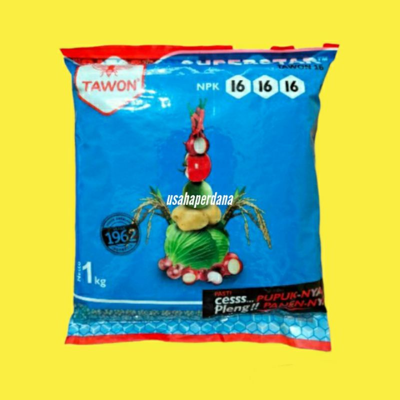 Pupuk Tanaman Kebun NPK Mutiara Cap Tawon 161616 1KG Kemasan Pabrik Nutrisi Pertumbuhan