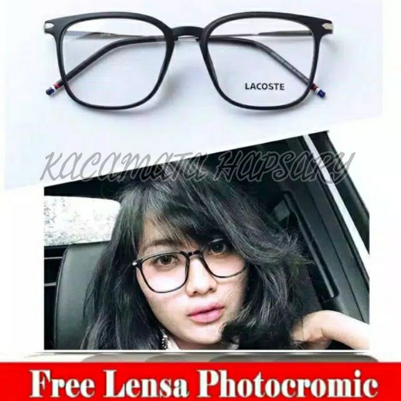 FRAME KACAMATA KOTAK + LENSA PHOTOCROMIC ( KACAMATA MINUS / ANTI RADIASI ) KACAMATA WANITA G16