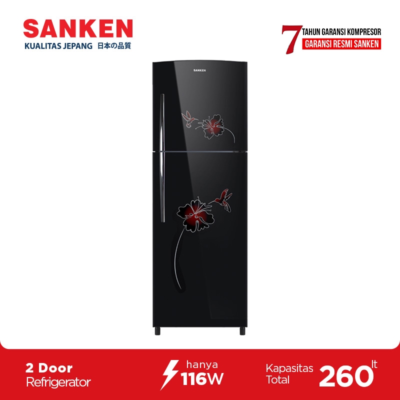 Sanken Kulkas 2 Pintu SK-G266AH-BK Hitam