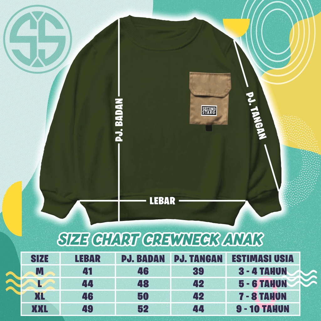 Sweater Korea Crewneck Anak Cowok Cewek Baju Anak Crew neck Premium usia 3-10 tahun UNISEX-AMR181