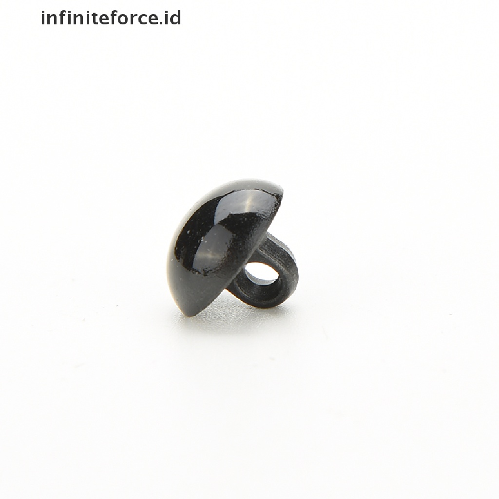 (Infiniteforce.Id) 100pcs / Set Kancing Bulat Bentuk Jamur Warna Hitam Untuk Diy