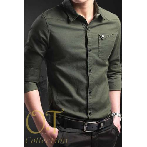 Kemeja Pria Lengan Panjang Slimfit Kemeja Pria Casual Korea Style Mill