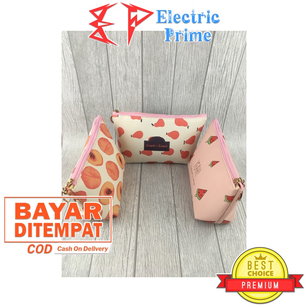 Tas Make Up Serbaguna Anti Air Pouch Penyimpanan Tas Make Up Unik Motif Buah 0011