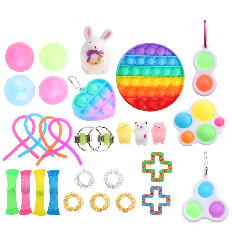 Mary 1Set Mainan BPA Free Papan Dorong Sensory Fidget Squeeze Toy Puzzle Gadget